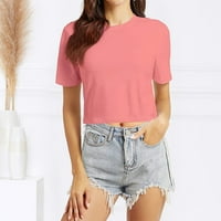 Košulje za ženska majica Solid Print Pink Pink L