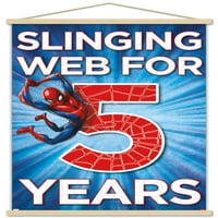 Marvel Spider-Man - Sretan 5-og Rođendan zidni poster sa drvenim magnetskim okvirom, 22.375 34