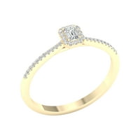 Imperial CT TDW Emerald Diarald Diamond Halo Angažman prsten u 10k žuto zlato