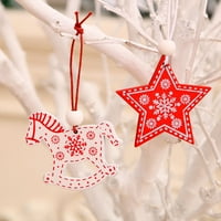 Rutiya set Diy Wood Božićne privjeske sa skladištem Bo Delikatni obrtni festival ukrasi Kućni dekor