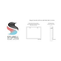 Stupell Industries Detaljna boja nabora zabogava duboka plava crvena naglasak slikanje bijele uokvirene