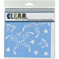 Clear Scraps šabloni 6 x6 - kapi za suzanje leptira, PK 3, bistri komadići