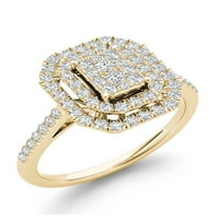 Imperial 1 2ct TDW dijamantski 10k prsten od žutog zlata u klasteru Halo