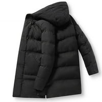 Holloyiver casual moda sa baršunastim džepnim kaputom podstavljena jakna s kapuljačom s dugim jaknom za muškarce dugih rukava s kapuljačom, povremena odjeća i jakne crne boje
