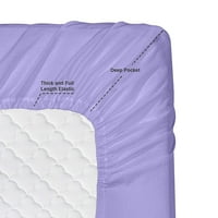 Kolekcionarska lista sa dodatnim jastučnicima, dubokim džepovima opremljeni lim, meka mikrofiber, hipoalergeni, hladni i prozračni, puni, lavanda