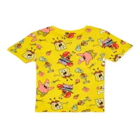 Spongebob Squarepants Boys Grafička Majica I Maska Za Prskanje, 2 Komada, Veličine 4-20