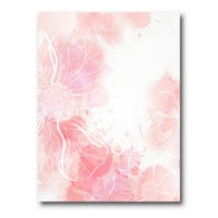 Designart 'Abstract Splashes of Pink Flowers I' Modern Canvas Wall Art Print