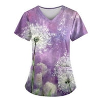 Bazyrey bluza za žene Ženska modna proljeća i ljeto cvjetno ulje slikanje Ispiši V-izrez Radna odjeća