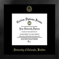 University of Colorado, Boulder 10W 8h Manhattan crni pojedinačni mat zlatni reljefni okvir za diplomu