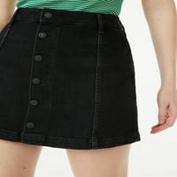 Besplatna Skupština ženska dugmad prednja traper Mini Suknja