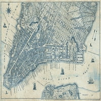 Idealni Dekor Stara Vintage Mapa Grada New York Zidni Mural
