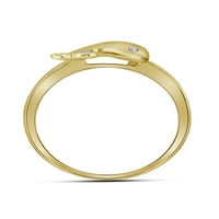 10k žuto zlatni dijamantski vitki dupinski prsten CTTW