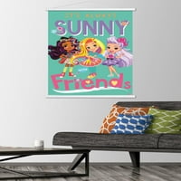 Nickelodeon Sunny Day - Zidni poster prijatelja sa drvenim magnetskim okvirom, 22.375 34