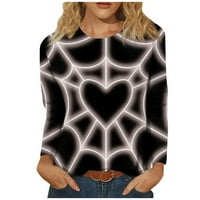 Strungten ženski modni casual dugih rukava Halloween Print okrugli vrat pulover Top bluza za žene za žene