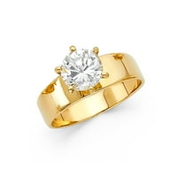 Dragulji 14k žutog zlata kubni cirkonij CZ zaručnički prsten veličine 6