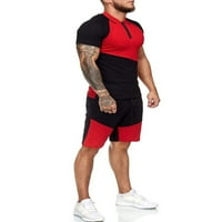 Muški kratki setovi odjeću za ljetno trenerke kratki rukav i kratke hlače postavljeni povremeni sportski