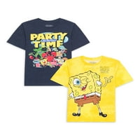 SpongeBob SquarePants Boys Weekend Vibes Grafička Majica, 2 Pakovanja, Veličine 4-18