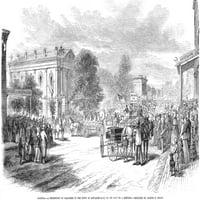 Grange kretanje, 1873. Nthe Grange pokret u Edwardsville, Illinois. Graviranje drveta iz novina iz 1873.
