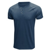 Košulje za muškarce Ležerne prilike pune boje okruglog vrata Čvrsti raglan dugme modna bluza