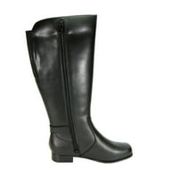 Gillian Women Extra Wide Width Wide water Resistant Coin riding Boots BLACK 10