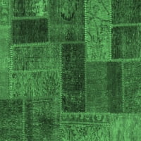 Ahgly Company Zatvoreni Pravougaonik Patchwork Smaragdno Zeleni Tepisi Prelaznog Područja, 4'6'