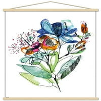 Cayena Blanca - zidni poster cvijeća sa drvenim magnetskim okvirom, 22.375 34