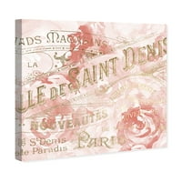 Piste Avenue Moda i Glam Wall Art Canvas Ispisuje putne znakove francuskog kupovine - ružičasta, zlato