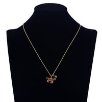 Brilliance Fine Jewelry ženska Kristalna konjska ogrlica u 14kt pozlaćenom srebru