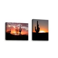 Set-Desert Sunset II - savremena Likovna umjetnost Giclee na platnu Galerija Wrap - zidni dekor - umjetnička