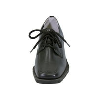 Moya ženska koža široke širine pertle Oxford cipele crne 7.5