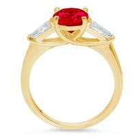 2.5ct ovalni rez crveni simulirani rubin 18k žuti zlatni godišnjički angažman kamena prstena veličine