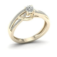 1 4CT TDW Diamond 10k žuti zlatni Split Shank Bypass zaručnički prsten