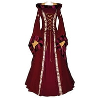 Safuny ženska haljina maxi haljina s kapuljačom karata hipotekalna renesansa dugih rukava Cosplay Gothic
