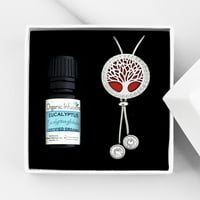 Anavia Tree Of Life difuzor eteričnih ulja Kristalna klizna ogrlica aromaterapija Poklon Set-eukaliptusovo