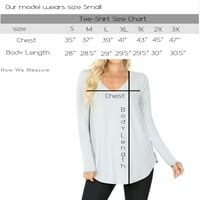Zenana Women & Plus Soft Rayon duphin majica s dugim rukavima V-izrez