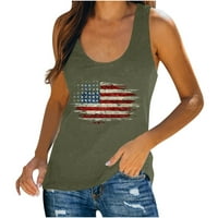 Ženska Trkačka Majica Ljetna Ležerna Zastava Grafički O-Izrez Tenkovi Prsluk Za Odmor Klasična Košulja