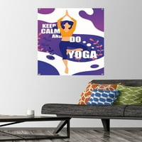 Budite mirni i radite joga zidni poster s pushpinsom, 22.375 34