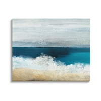 Stupell Industries talasi na plaži crashing Foam panoramski pogled na okean slika Galerija umotano platno