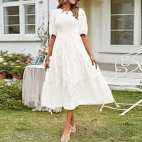 Haljine za žene Maxi A-line Ležerne prilike za lakiranje Cvjetna ljetna haljina bijela L