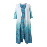 Binmer Women Ljetni haljini rukav Smock + haljina dvije set duge haljine plaže Maxi haljina