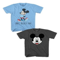 Mickey Mouse Boy Najveći Fan Grafički T-Shirt 2-Pack, Veličine 4-18