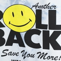 Walmart muške i velike muške Tie Dye Rollback Smiley & Slogan grafičke majice, 2 pakovanja