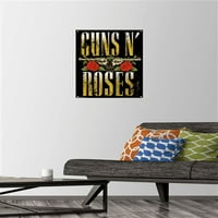 Guns n 'ruže - zidni poster za složeni logotip sa push igle, 14.725 22.375