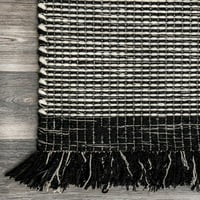 Nuloom Pinto Striped prostirke za trkač vune, 2 '6 8', crna