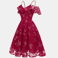 Leesechin Womens Ljetne haljine Cleariance maturalne haljine čipke bez rukava s rukavima kratkih rukava