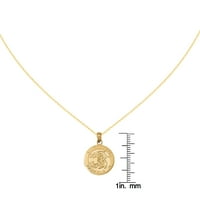 Primal Gold Karat žuto zlato Saint Michael medalja privjesak na lancu za kablove