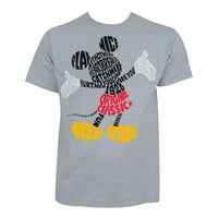Mickey Mouse Muška siva originalna klasična majica-xlage