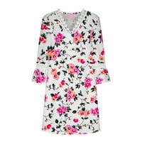 Wenini formalne haljine za žene rukav V-izrez cvjetni Print ljetne Mini haljine Casual Lace Trim Loose