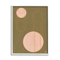 Stupell Indtries oblik spajalice apstrakcija Indtrijalni geometrijski lukovi Pink Brown, 30,dizajn by