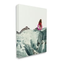 Stupell Industries nadrealna ledena planinska osoba apstraktna fotografija kolaž platna zidna Umjetnost,